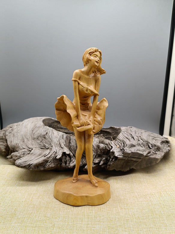 大きな木彫刻オブジェ 裸婦像 木彫 置物 美術品 - 彫刻・オブジェ