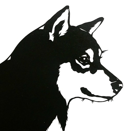 遠くを見つめる黒柴犬 ミニ額縁付き作品 切り絵 Megane041 通販 Creema クリーマ ハンドメイド 手作り クラフト作品の販売サイト