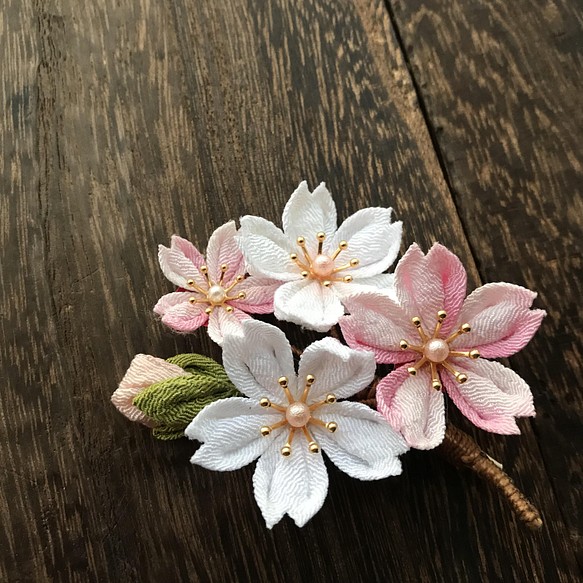 フラワー/ガーデン手作り ちりめん細工 春 桜