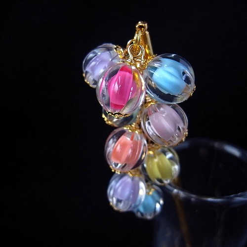 かんざし 飴玉の様なカラフルビーズ 透明 ヘアアクセサリー Kana Beads 
