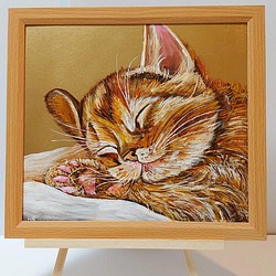 油絵 絵画 【猫の寝顔】 絵画 ＨＲ 通販｜Creema(クリーマ)