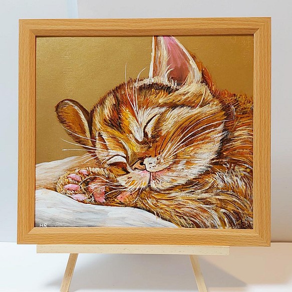 油絵 絵画 【猫の寝顔】 ajustsolutions.com