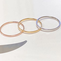 3色セットリング  ステンレスリング ステンレス指輪 ピンキーリング 1枚目の画像