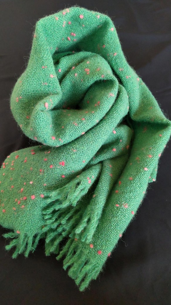 手紡ぎ手織りストール 羊毛（ウール）１００% お花畑 - beautifulbooze.com