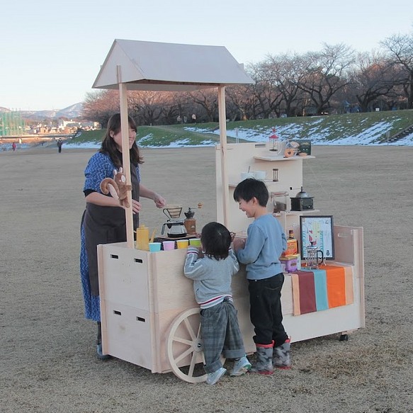 かわいい什器 5号 移動式 屋台 全国発送可 折りたたみ ディスプレイ