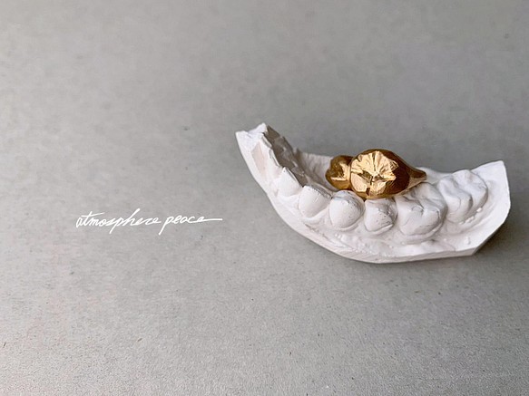 【SV925】Teeth : Ring （Gold color）