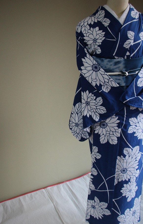 浴衣 紺藍地に水玉 注染 総手縫い仕立て 裄丈69cm | ethicsinsports.ch