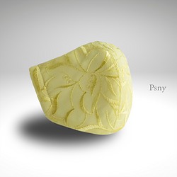 PSNY 純粹的民謠和刺繡花邊 ★ 檸檬黃過濾面具 現代復古設計 LB15 第1張的照片