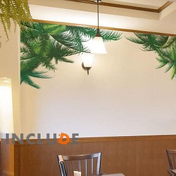 268 ウォールステッカー 壁ステッカー リーフ 葉 リゾート 癒しの空間 シャピー グリーン アジアン 観葉植物 1枚目の画像