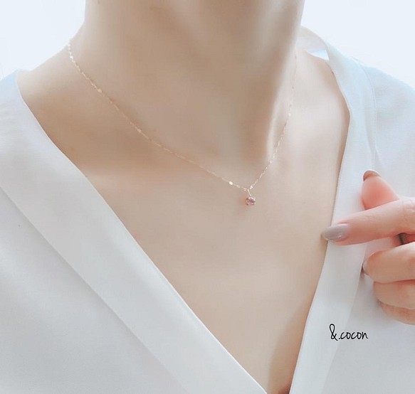 【アメジスト】宝石質AAA 2way☆K10YG New Simple Necklace 1枚目の画像