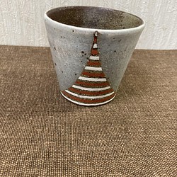 彩泥色絵フリーカップ(横縞）　　　　　　　　　　　　　　　　　 1枚目の画像