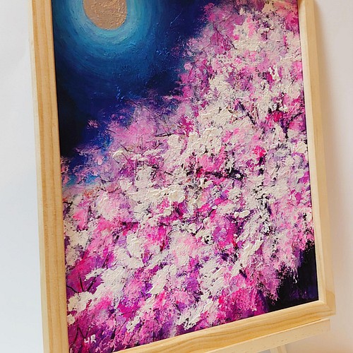 超人気の 油絵 絵画 油絵 【手作りボックス】【桜】 【お花見] - www
