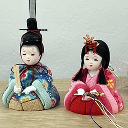 海外輸入】 江戸木目込人形 「雛」（ブルー） ひな人形・雛飾り 雛人形