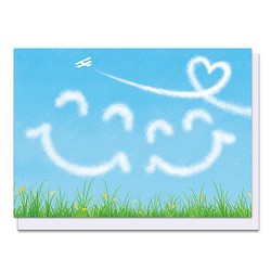 【名入れオプション】メッセージカード 飛行機雲 1枚目の画像