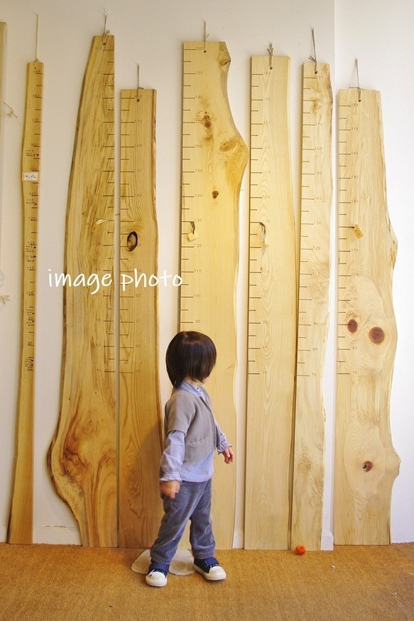 【木の身長計　耳付き材】ぶな／N-SIN-BN-21　お子さまの成長を見守る 1枚目の画像
