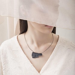 Calligraphy 墨摺 飛展項鍊 Oxidized Silver Necklace - Spreading 第1張的照片