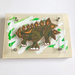 ■送料無料■ Leather  Picture  / Stegosaurus 1枚目の画像