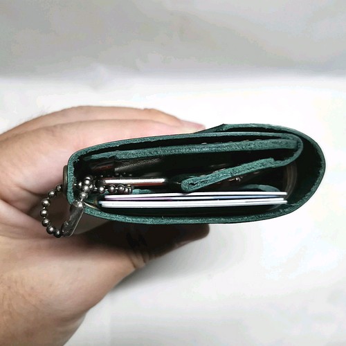 送料無料】国産高級ロロマレザー 鍵も入る三つ折り財布 総手縫い 