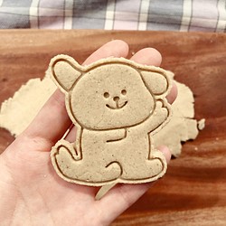 挨拶する子犬クッキー型・クッキーカッター / わんちゃん型 / ハローわんちゃんクッキー型 / かわいいベーキング 1枚目の画像