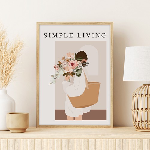 春のおしゃれイラストポスター Simple Living 花 アートポスター シンプル 写真 グラフィック Mk Design 通販 Creema クリーマ ハンドメイド 手作り クラフト作品の販売サイト