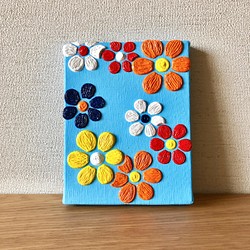 【原画】お花のキャンバスアート（ブルー） 1枚目の画像