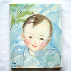 記念日・贈り物【お子さんを絵画に】油絵画家による似顔絵（サイズ小） 1枚目の画像