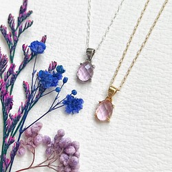 【JORIE】宝石質ライトアメジストネックレス14kgf 、S925使用　necklace