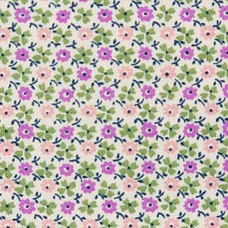 シーチング生地【50×110cm】 小花柄 花柄 小さい花 細かい ミニ ボタニカル 小物づくり ピンク 紫 パープル 1枚目の画像