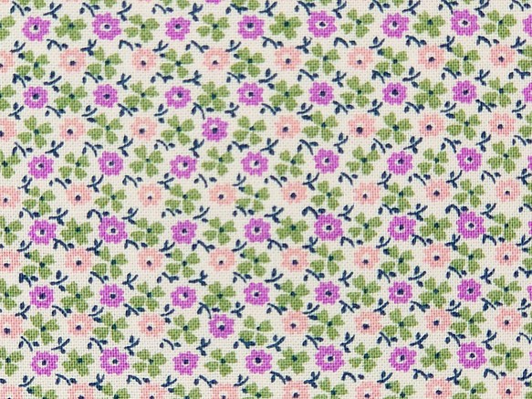 シーチング生地【50×110cm】 小花柄 花柄 小さい花 細かい ミニ ボタニカル 小物づくり ピンク 紫 パープル 1枚目の画像