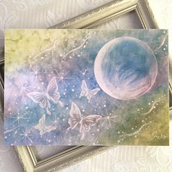 絵画】星鏡《ポストカード+おまけ付》点描 曼荼羅アート 宇宙