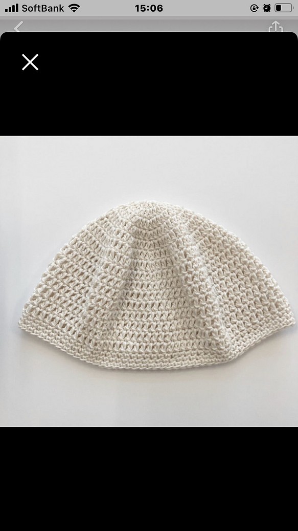 【新品未使用】ハンドメイド　男性用　ワッチ帽子　年中使える綿100% 白 1枚目の画像