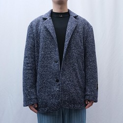米立紋混紗西裝外套 - 藍 第1張的照片