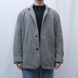 米立紋混紗西裝外套 - 灰 第1張的照片