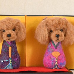 トイプードル　お雛様　雛人形　雛飾り　お祝い　羊毛フェルト　犬　お節句　プレゼント 1枚目の画像