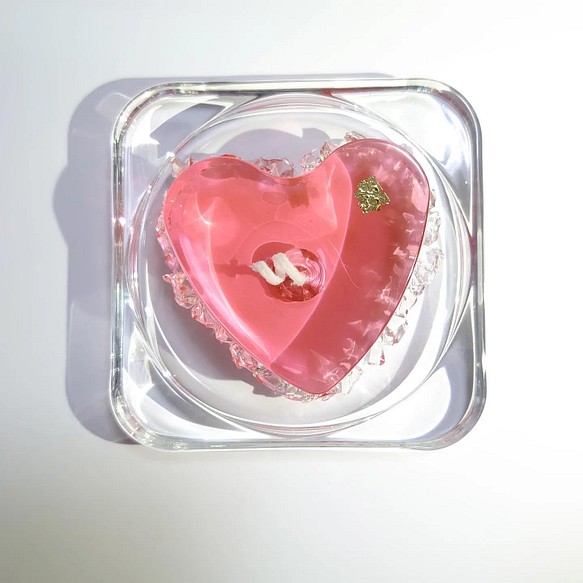 透明スイーツキャンドル「ハートのムース ストロベリー」 アロマ ガラス お菓子 バレンタイン ギフト プレゼント