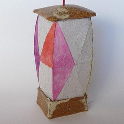 和紙と陶器の灯り・角型和風灯り 1枚目の画像