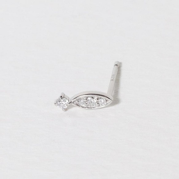 Pt900 プラチナ 0.08ct ワンポイント 天然ダイヤモンド ピアス 上品