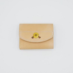 tsutsumi（ミニマル財布、栃木レザー、生成り色） 1枚目の画像