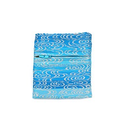 京の錦織　光峯錦織工房　青のラインが美しい　水の柄　ポケット財布 1枚目の画像