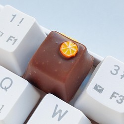 Cherry mx 開關的巧克力鍵帽（橙色） 第1張的照片