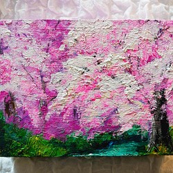 油絵 絵画 桜ボックス 1枚目の画像