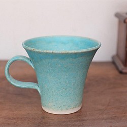 コーヒーカップ(中)・トルコブルー　yc-046 1枚目の画像