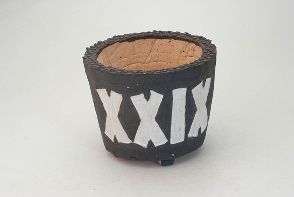 陶器製（3号ポット相当） #多肉植物 の欲しがる植木鉢 SSLLcdd-XXIX(29)-2266ブラック 1枚目の画像