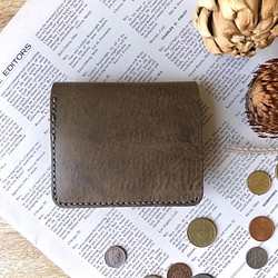 イタリア革の二つ折り財布／ウォームグレー 1枚目の画像