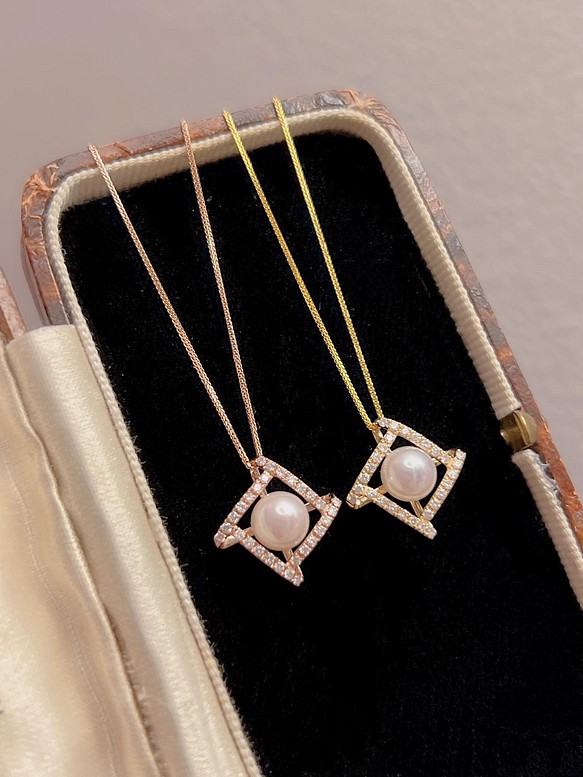 の最新トレンド 天然ダイヤモンド付きパールネックレスk18 ネックレス
