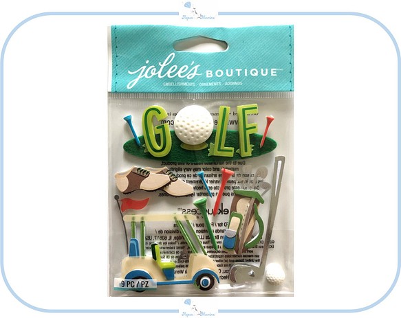E110 JOLEE'S 3Dシール ゴルフ スポーツ グリーン デザイン 立体 ステッカー プレゼント ラッピング 1枚目の画像