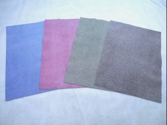 シープレザーデニム加工#Blue-Pink,Khaki,Brownの4枚セット 1枚目の画像