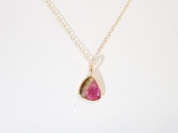 14kgf watermelon tourmaline necklace ウォーターメロントルマリン