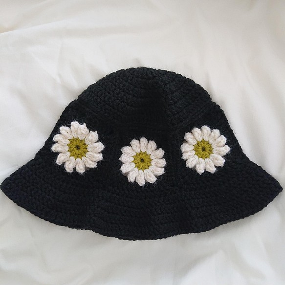❁お花の帽子❁　キッズサイズ 1枚目の画像