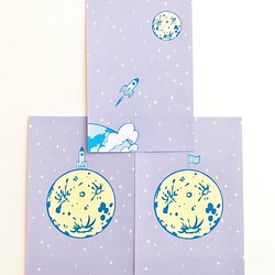 宇宙　ロケット　月　地球　ポストカード　３枚セット 1枚目の画像
